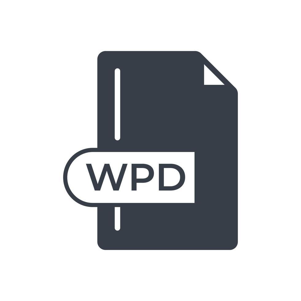 icono de formato de archivo wpd. icono lleno de extensión wpd. vector