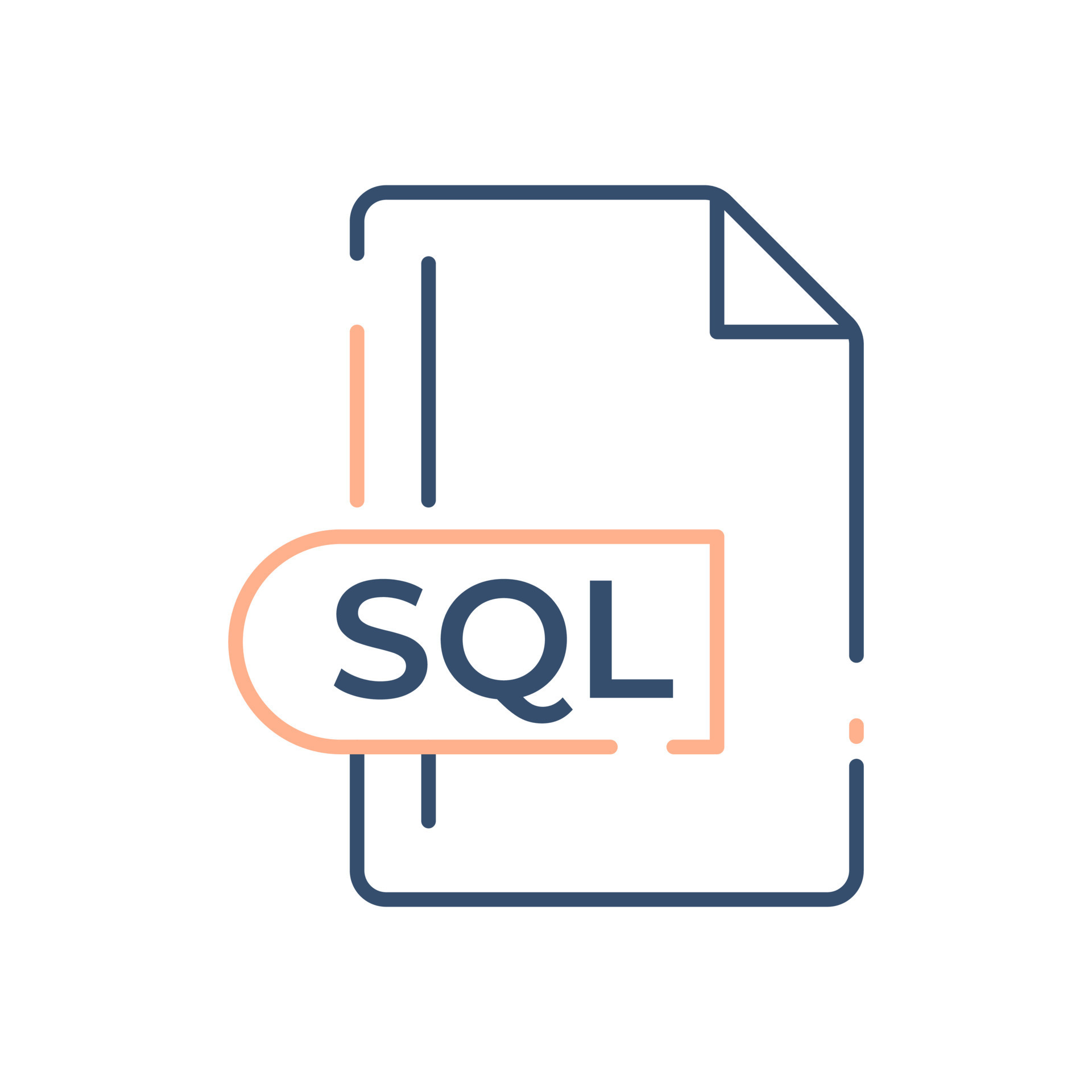 Sql file format icon sql extension line icon 15426259 vector art at