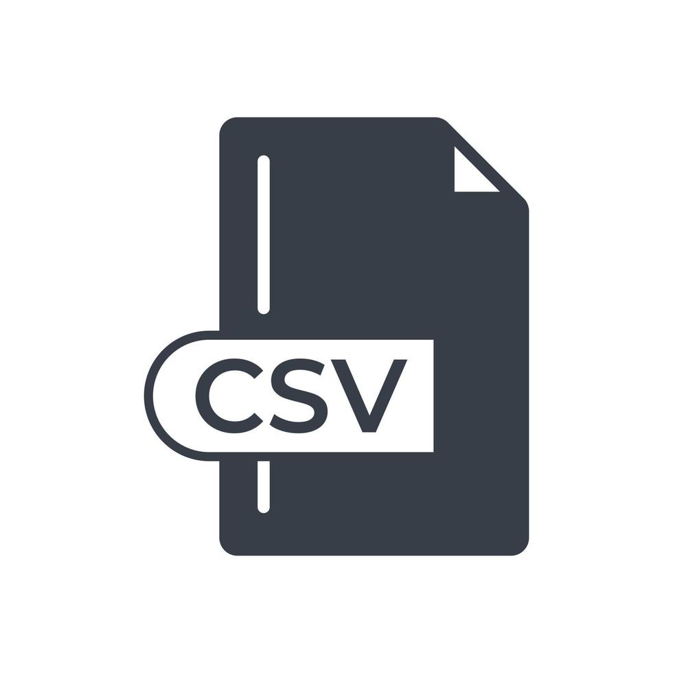 CSV File Format Icon. CSV extension filled icon. vector