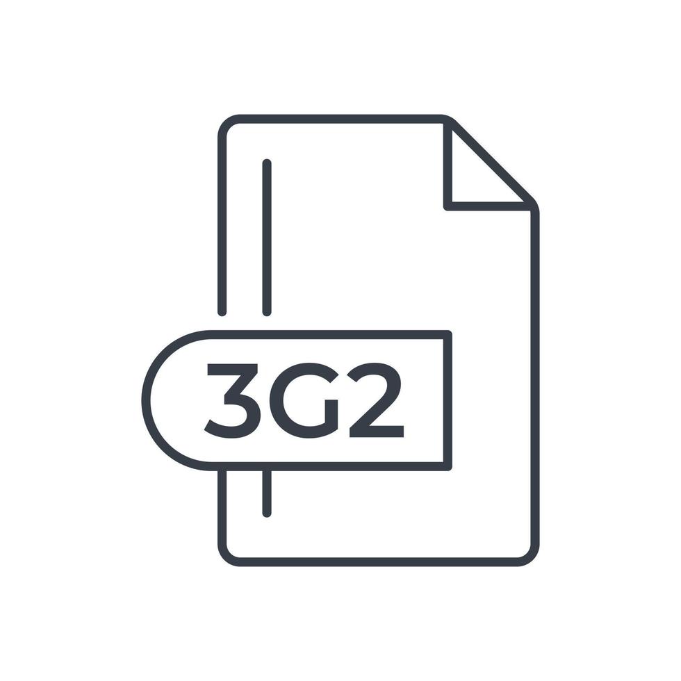 icono de formato de archivo 3g2. Icono de línea de extensión 3g2. vector