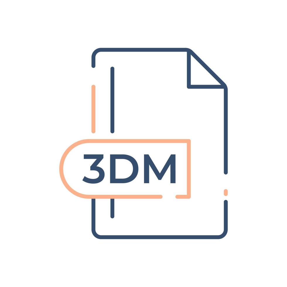 3DM File Format Icon. 3DM extension line icon. vector