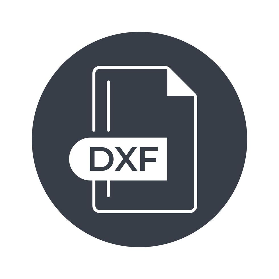 DXF File Format Icon. DXF extension filled icon. vector