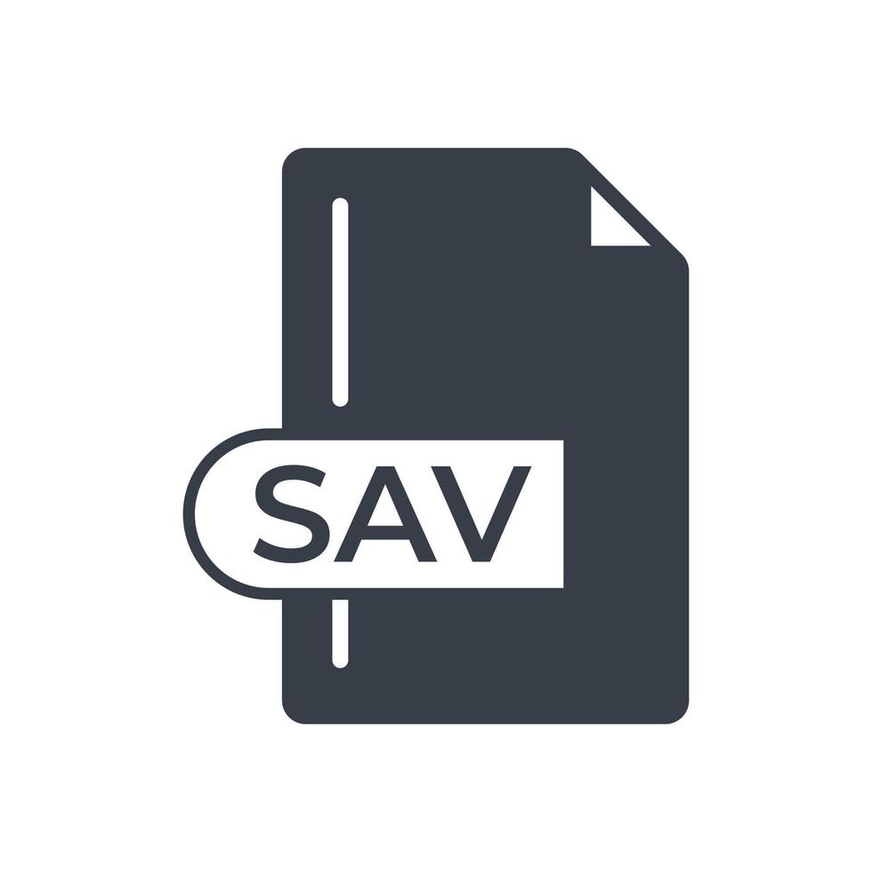 icono de formato de archivo sav. icono lleno de extensión sav. vector