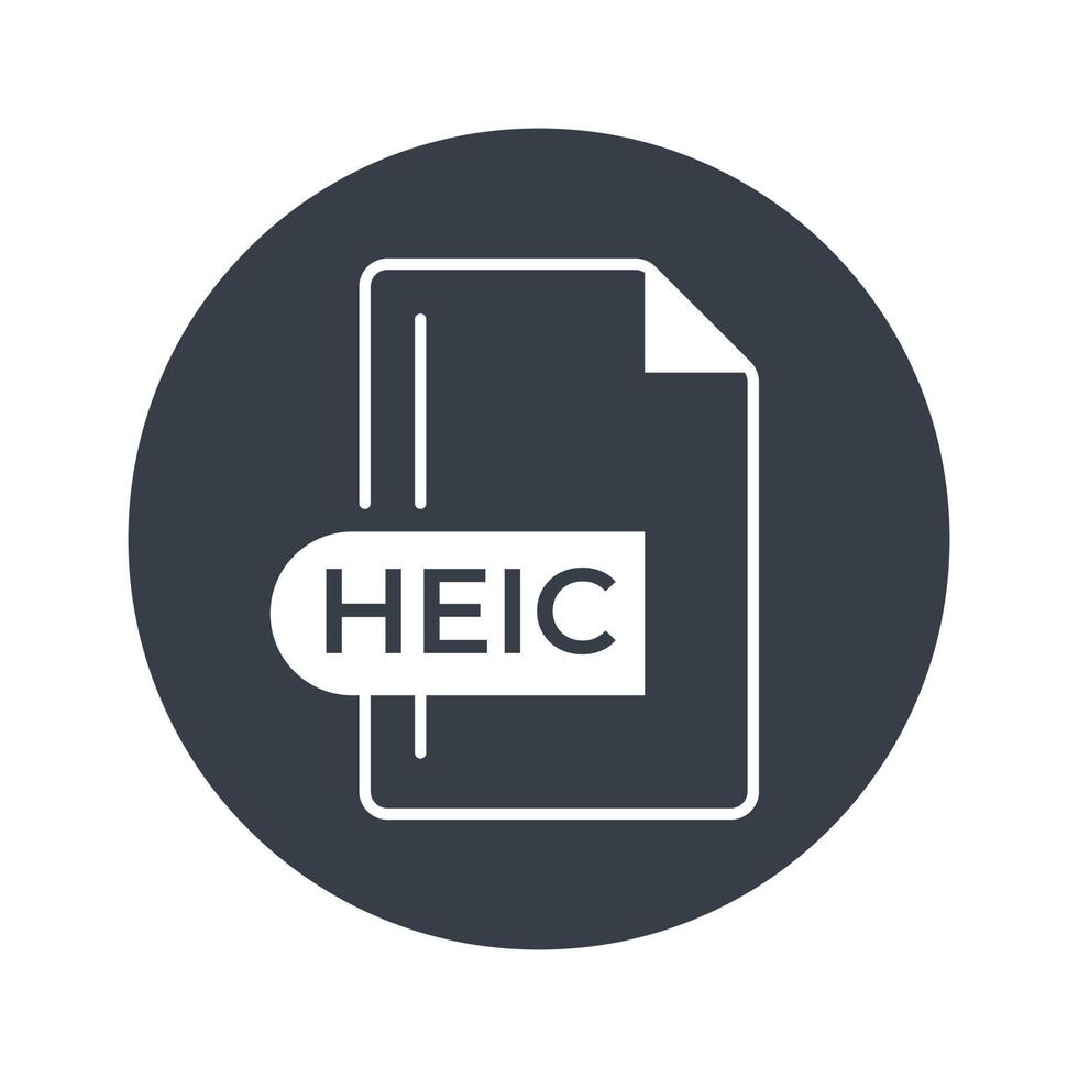 icono de formato de archivo heic. icono lleno de extensión heic. vector