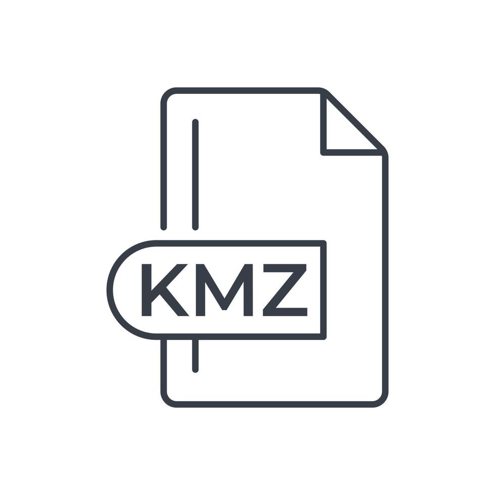 KMZ File Format Icon. KMZ extension line icon. vector