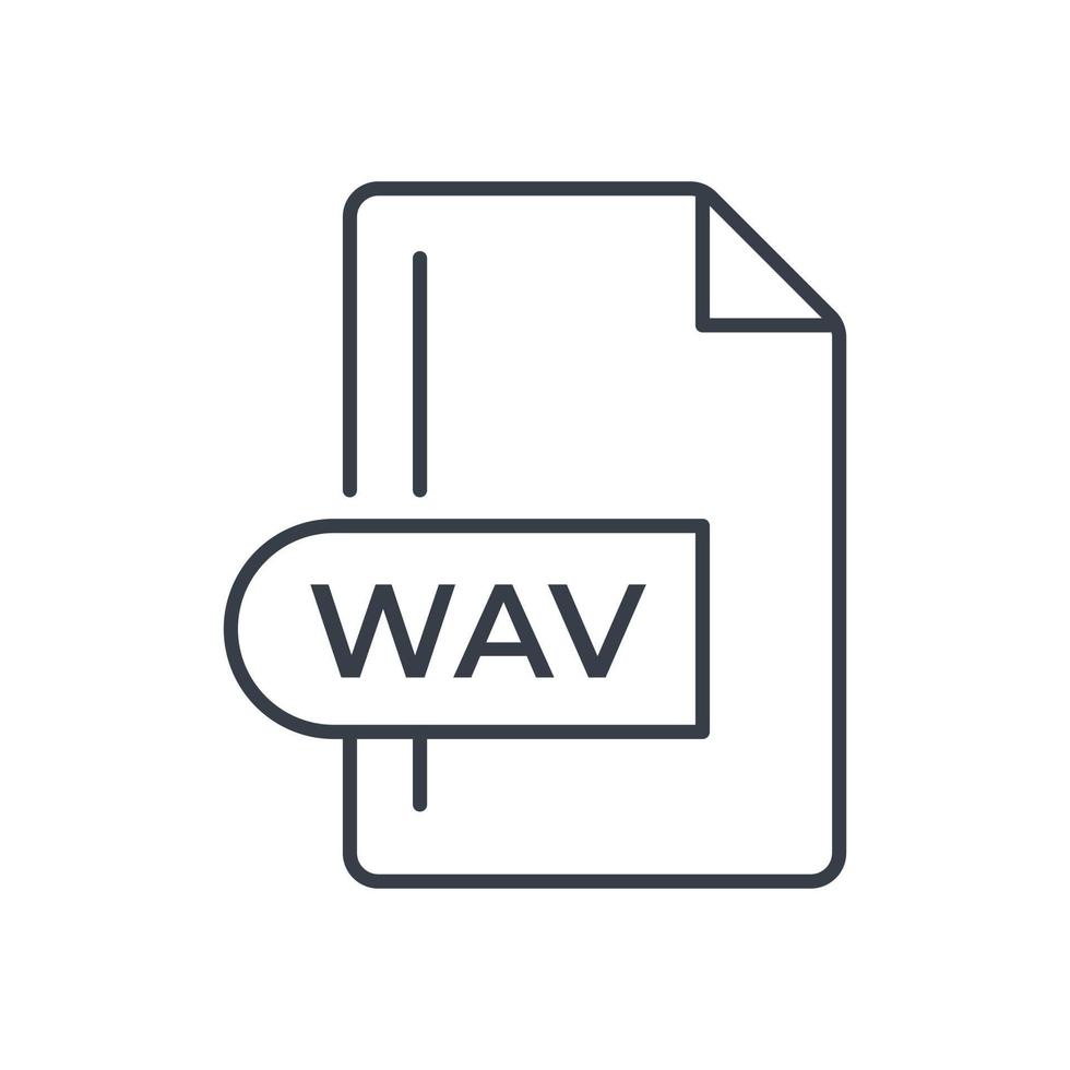 WAV File Format Icon. WAV extension line icon. vector