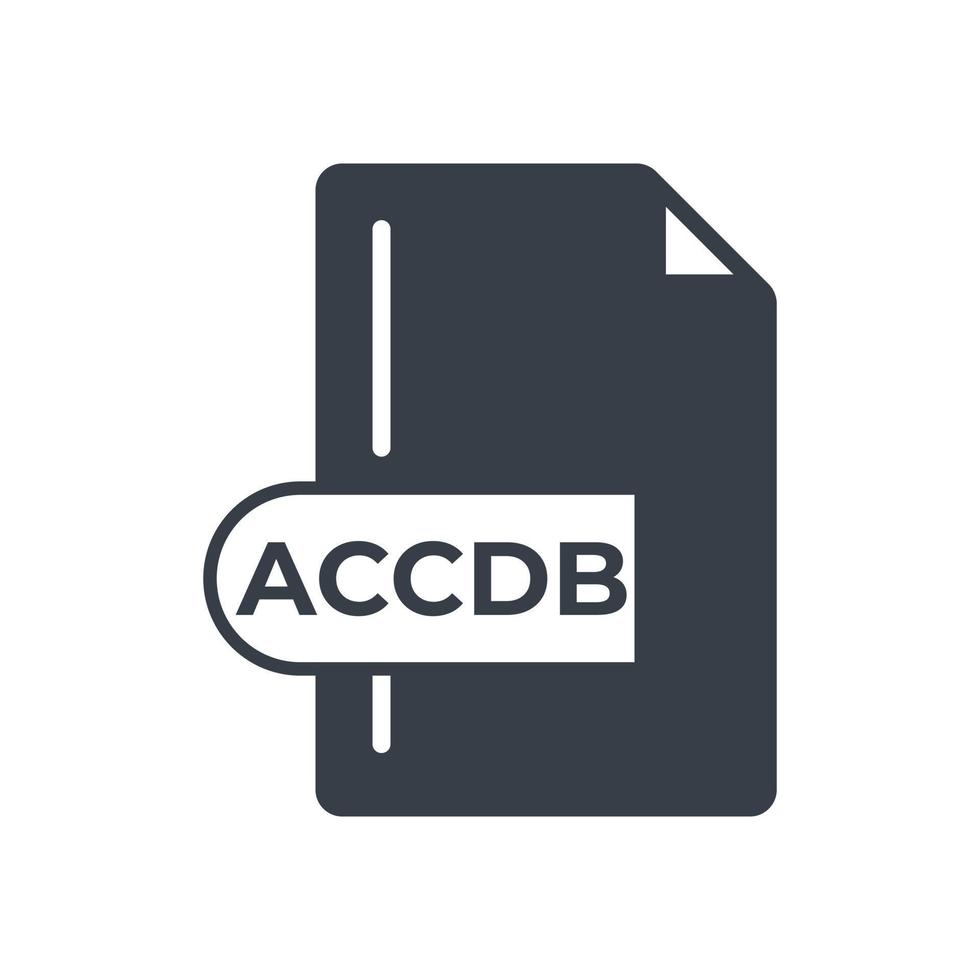 ACCDB File Format Icon. ACCDB extension filled icon. vector