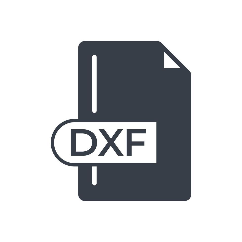 DXF File Format Icon. DXF extension filled icon. vector