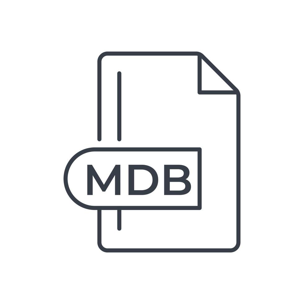 MDB File Format Icon. MDB extension line icon. vector