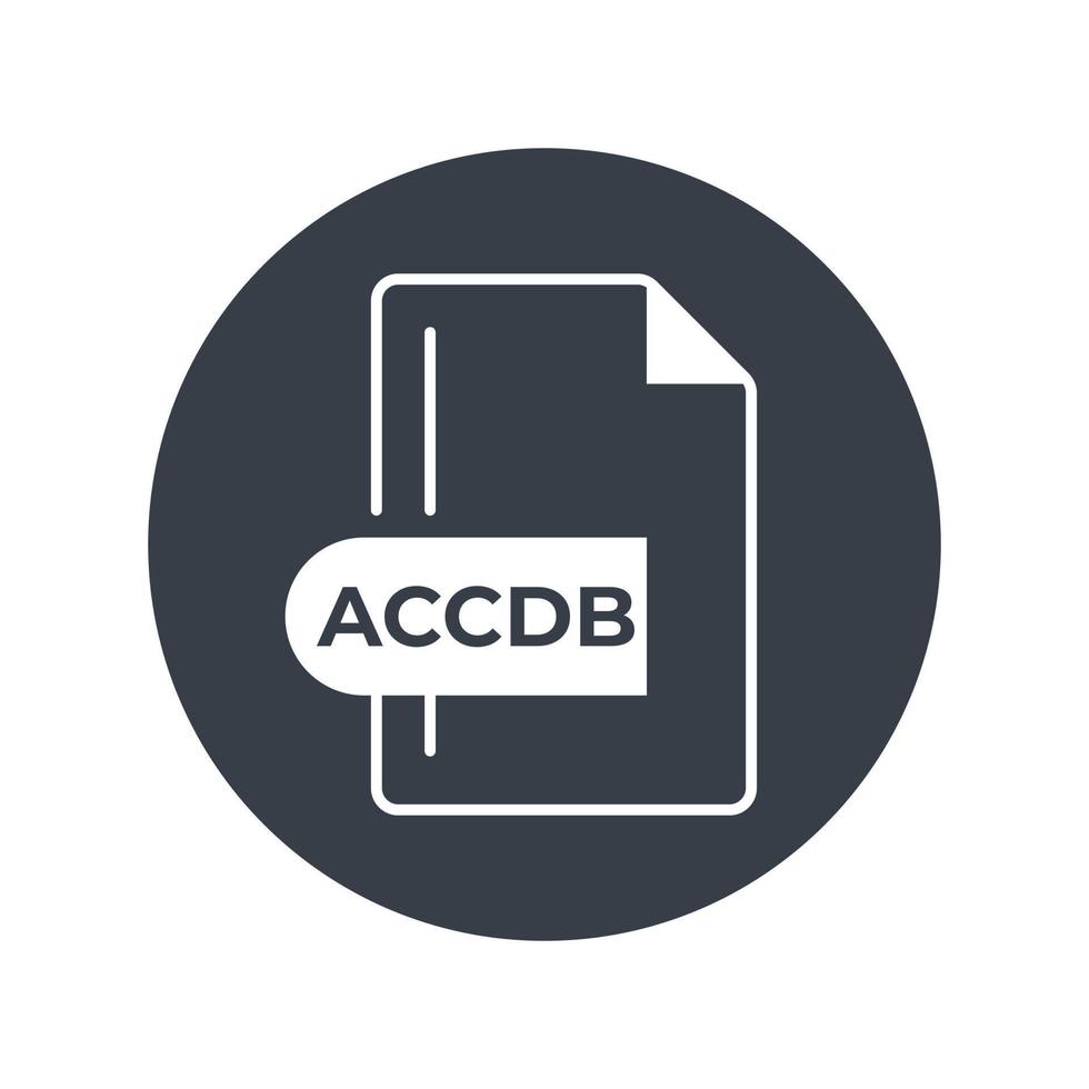 ACCDB File Format Icon. ACCDB extension filled icon. vector