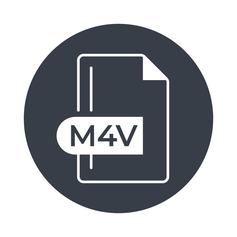 icono de formato de archivo m4v. icono lleno de extensión m4v. vector