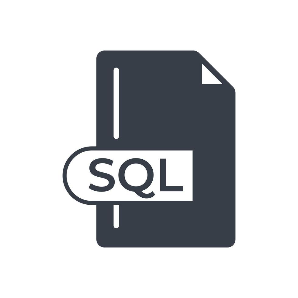 SQL File Format Icon. SQL extension filled icon. vector