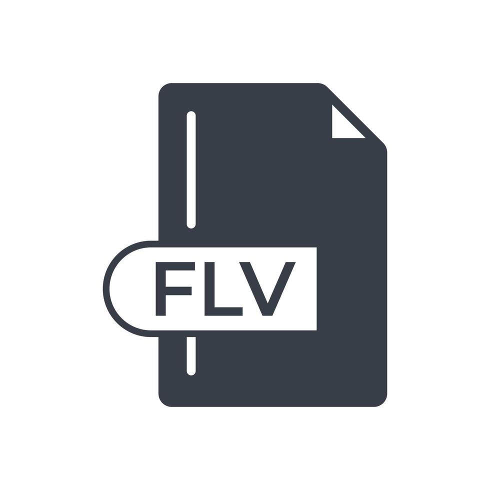 FLV File Format Icon. FLV extension filled icon. vector
