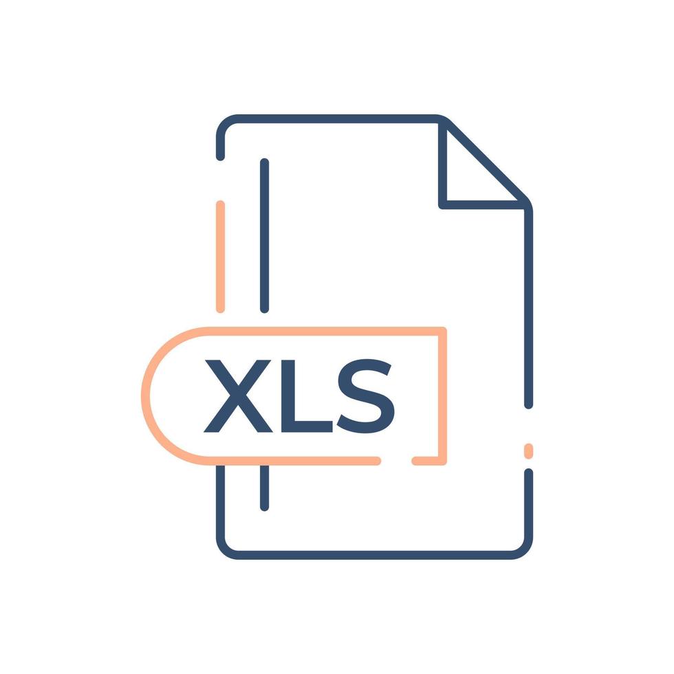 icono de formato de archivo xls. icono de línea de extensión xls. vector