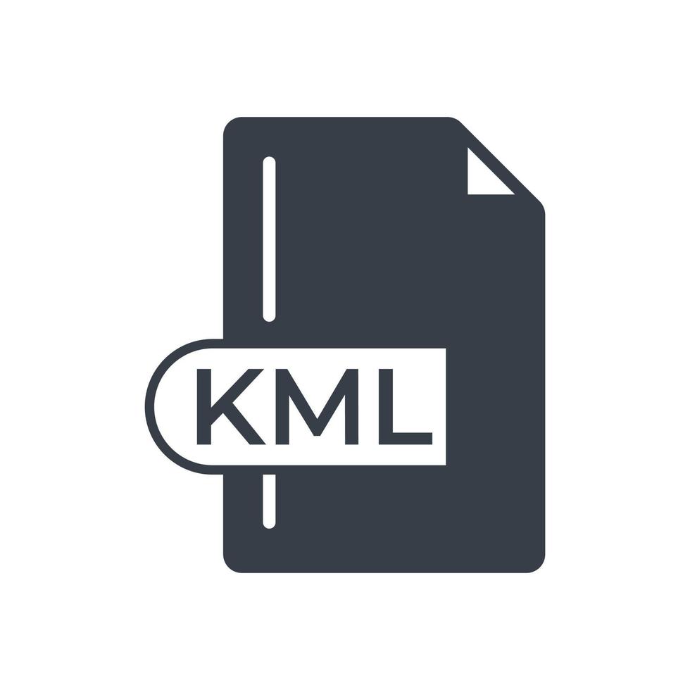KML Icon. KML File Format extension filled icon. vector