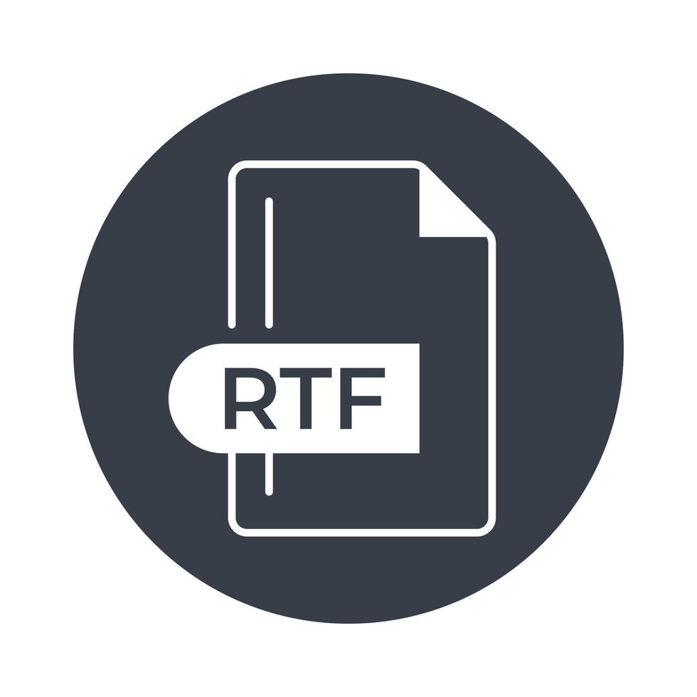 RTF File Format Icon. RTF extension filled icon. 15426493 Vector Art at