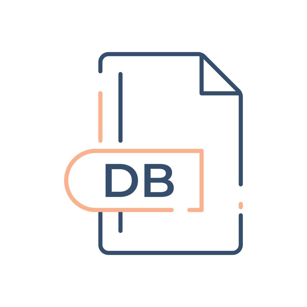 icono de base de datos. icono de línea de extensión de formato de archivo db. vector