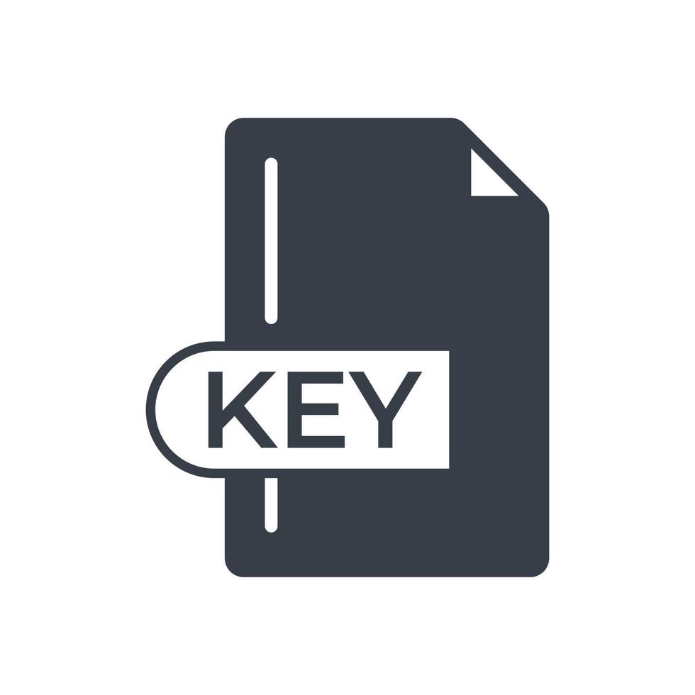 KEY File Format Icon. KEY extension filled icon. vector
