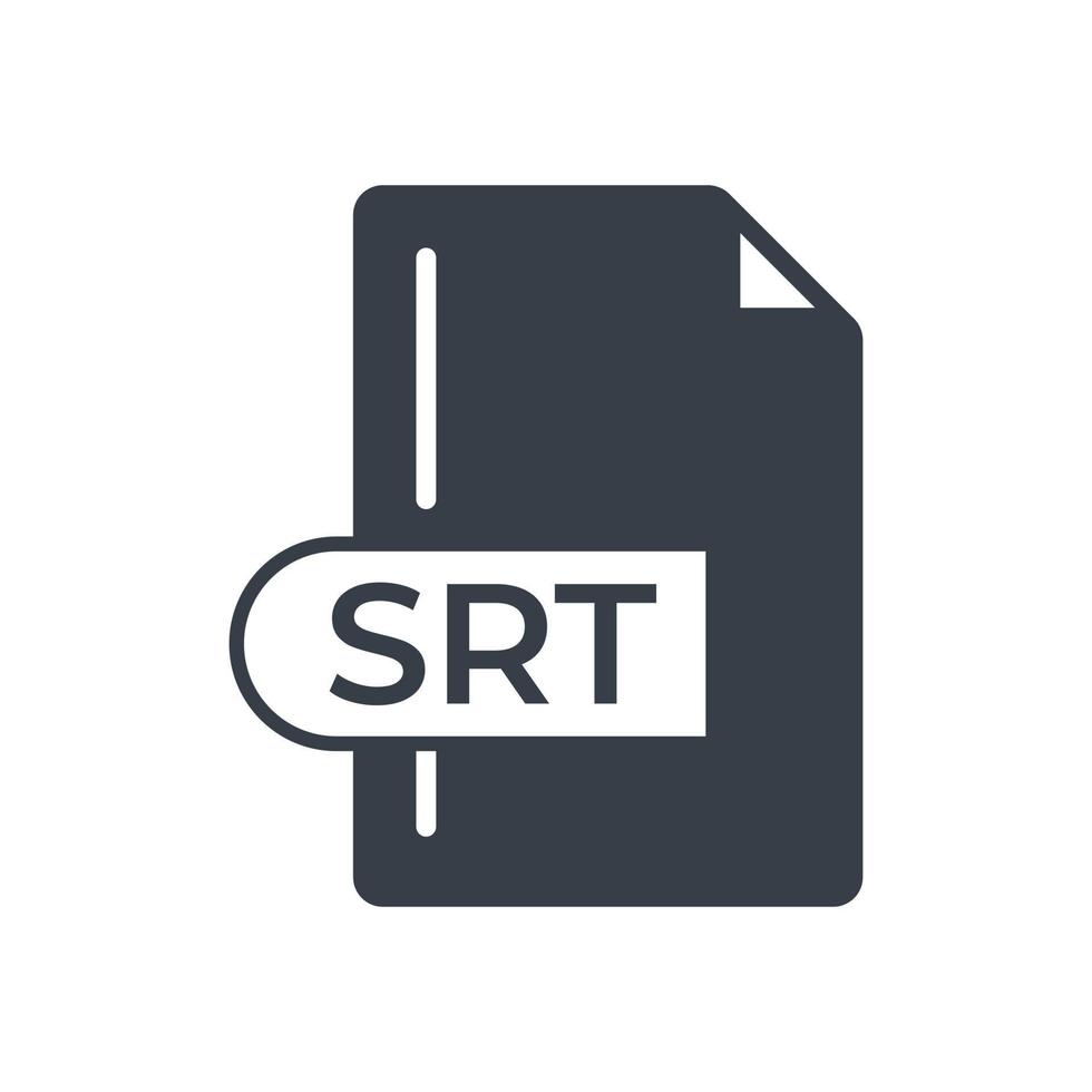 icono de formato de archivo srt. icono lleno de extensión srt. vector