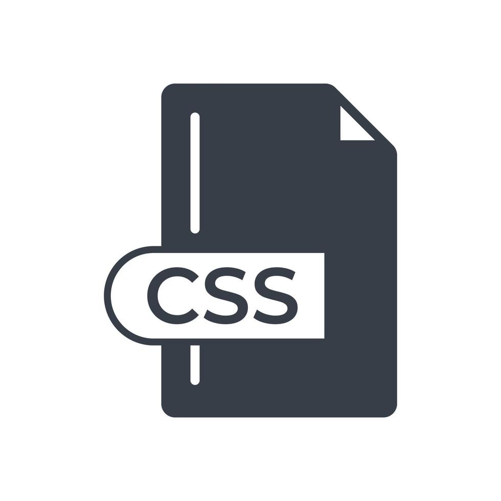 CSS File Format Icon. CSS extension filled icon. vector