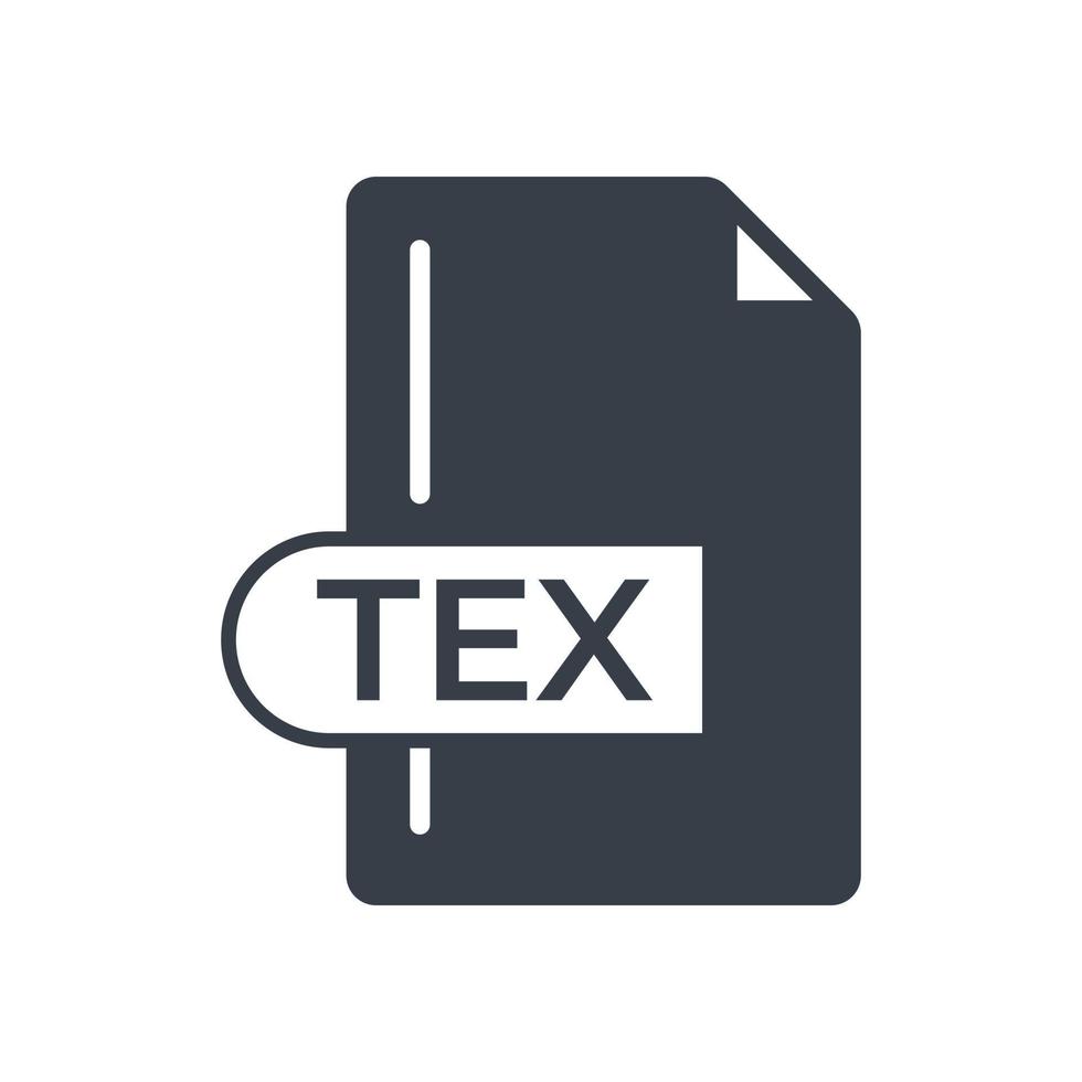 icono de formato de archivo tex. icono lleno de extensión tex. vector