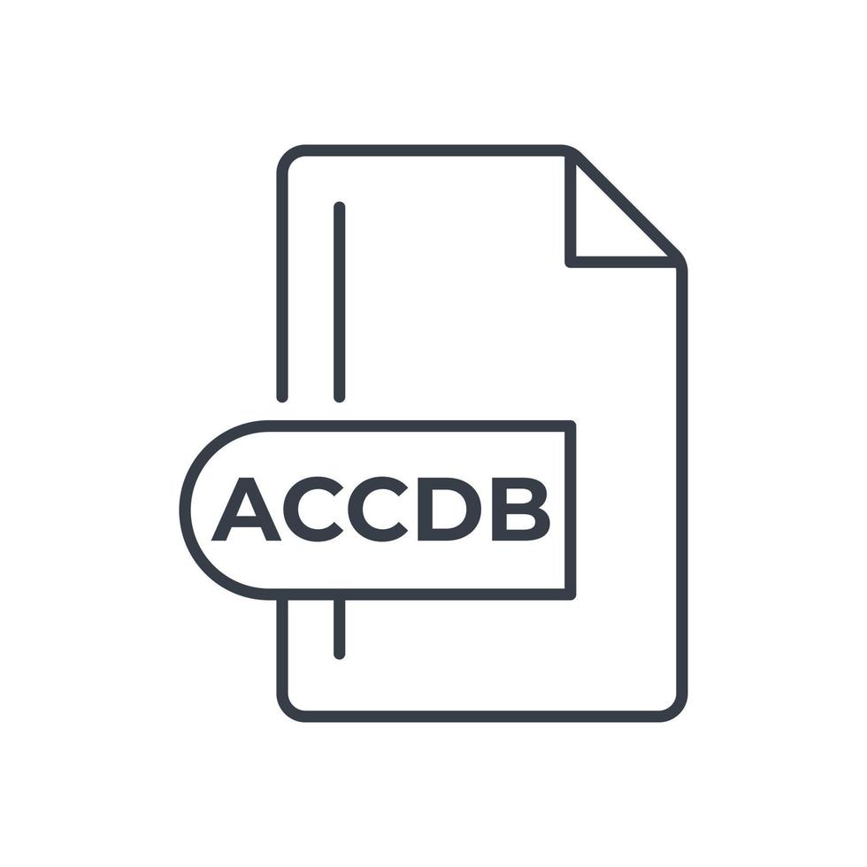 ACCDB File Format Icon. ACCDB extension line icon. vector