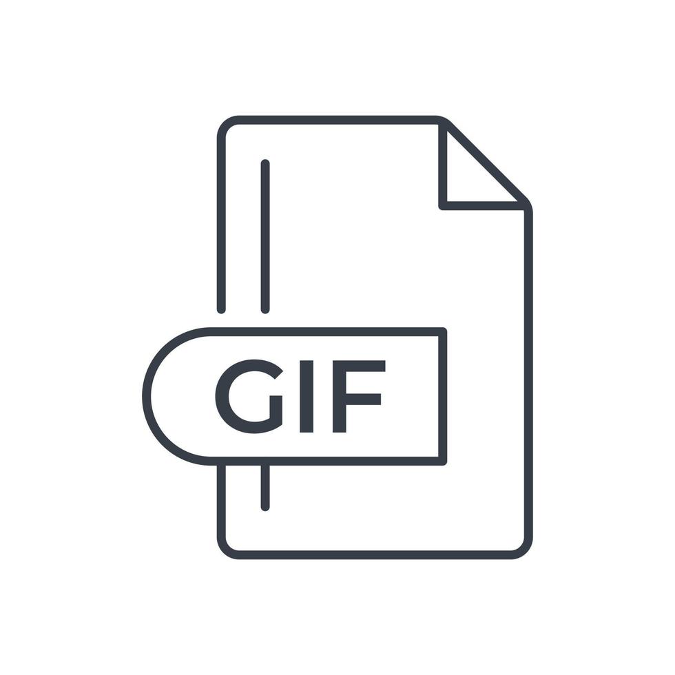 GIF File Format Icon. GIF extension line icon. vector