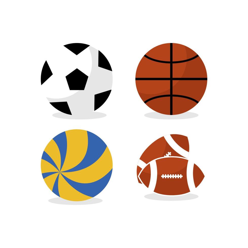 conjunto de iconos de bola. varias pelotas deportivas vector