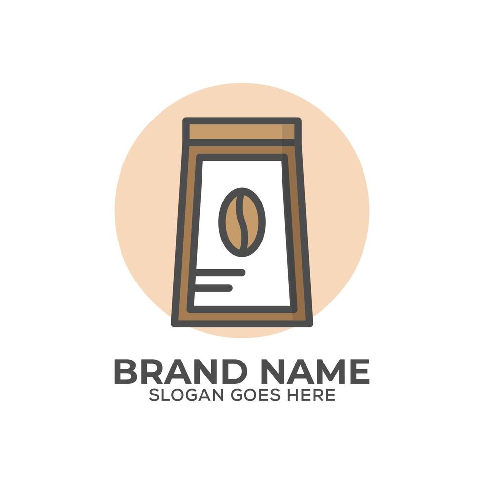 Coffee bean wrap logo design vector, flat design organic coffee store logo icon template vector