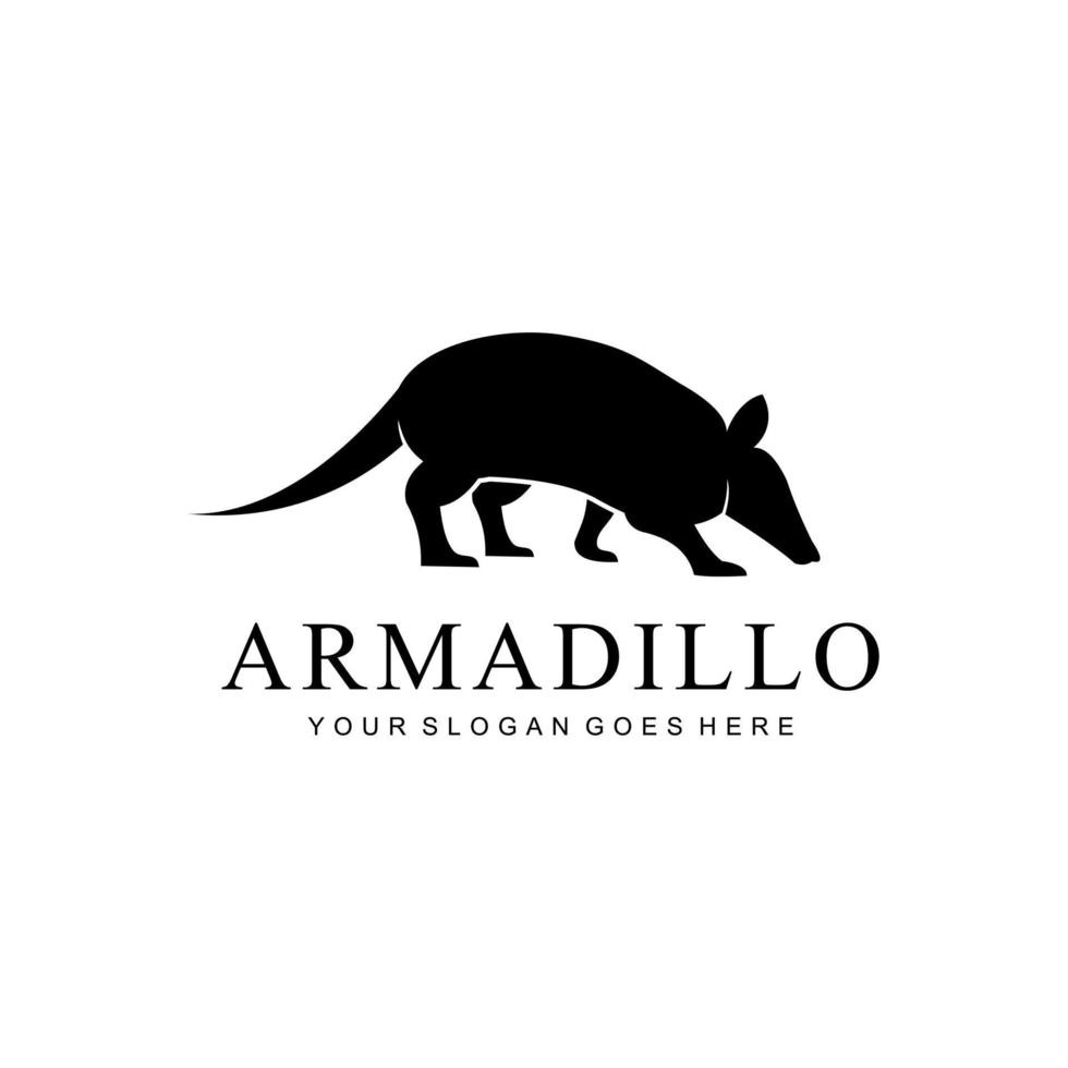 logotipo de silueta de armadillo vectorial vector