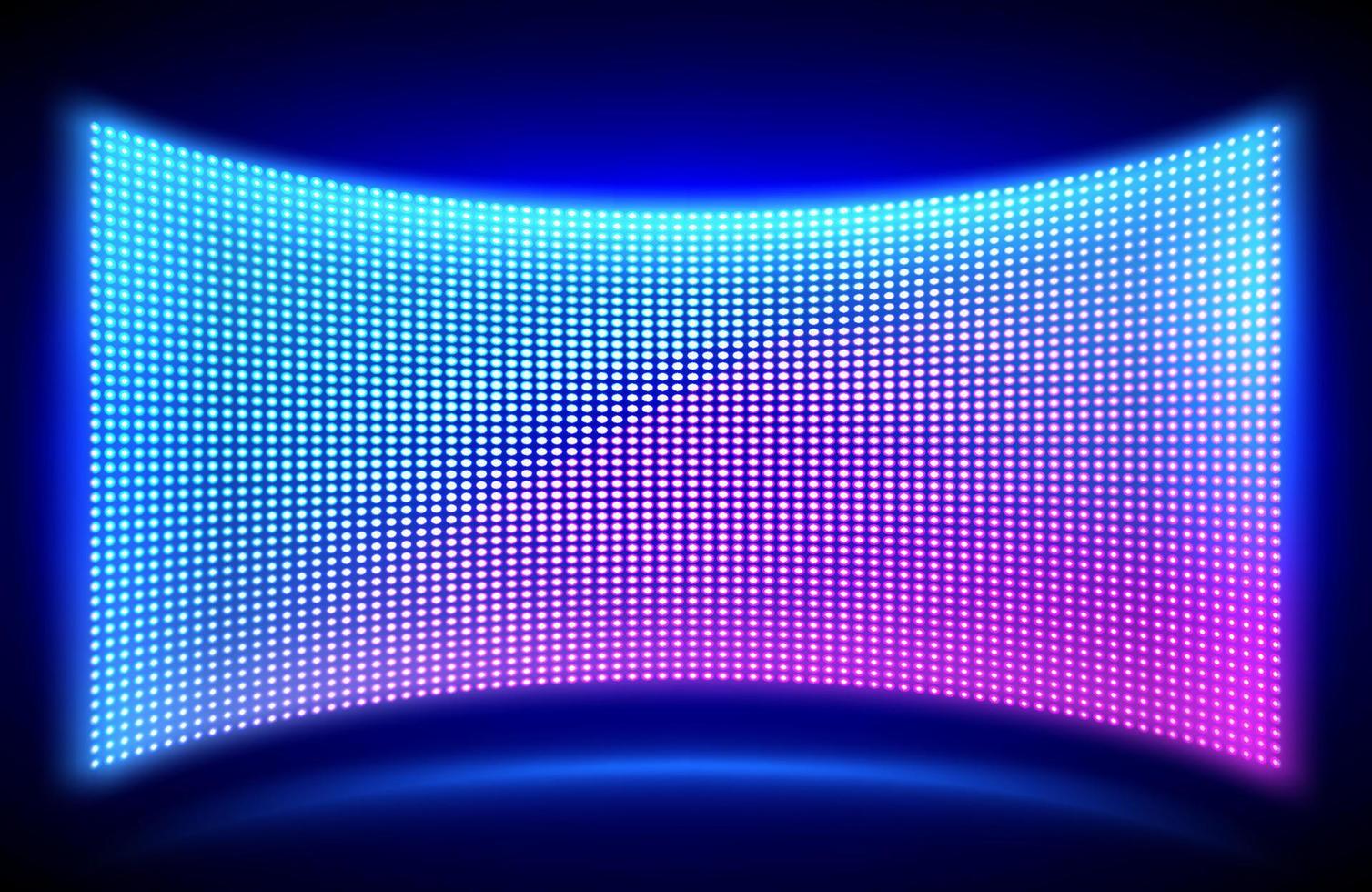 Led wall video screen with glowing dot lights vector