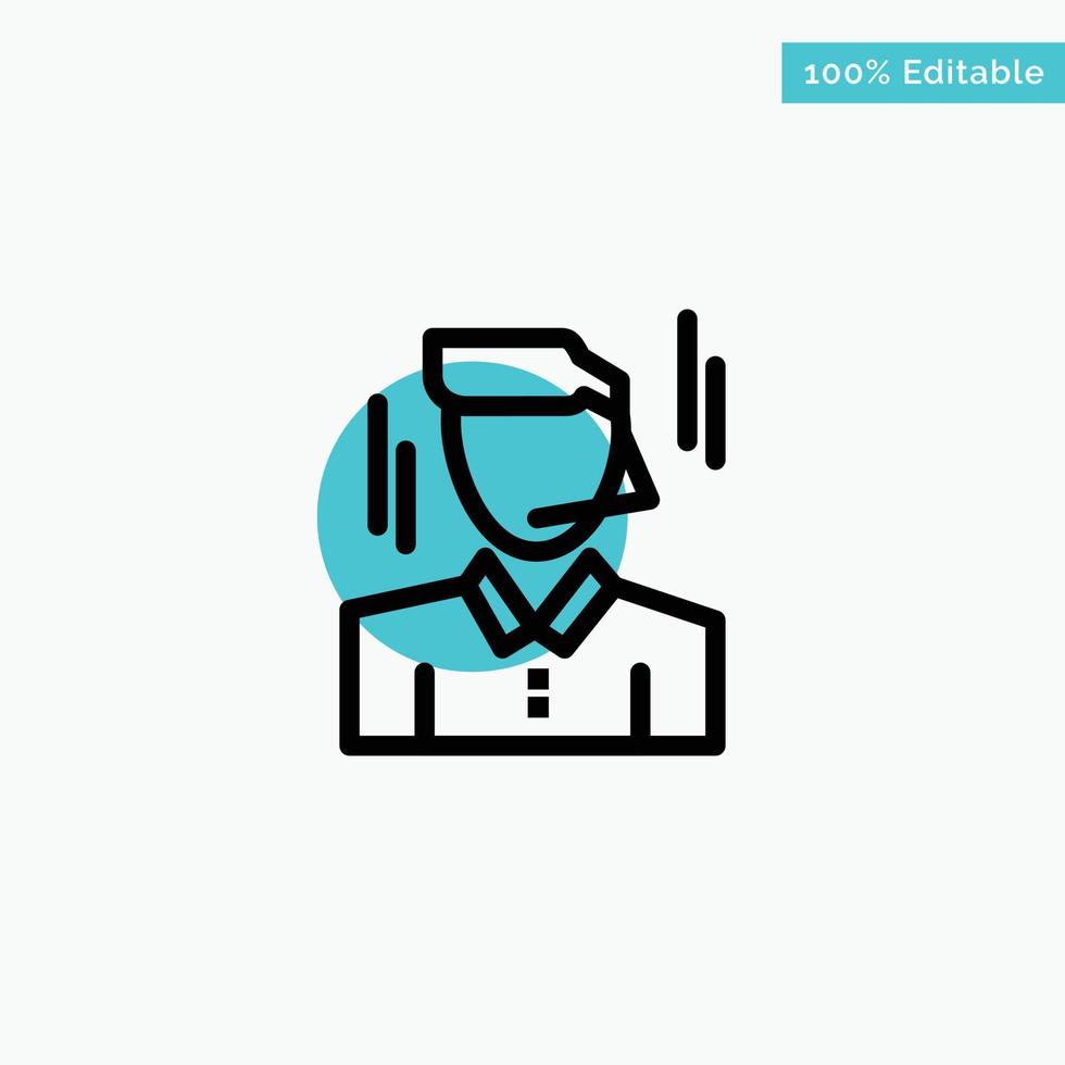 Businessman Manager Worker Man turquoise highlight circle point Vector icon