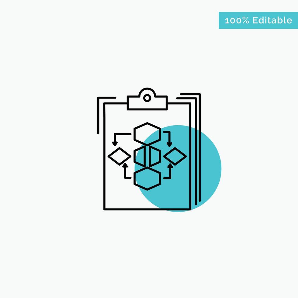 Clipboard Business Diagram Flow Process Work Workflow turquoise highlight circle point Vector icon