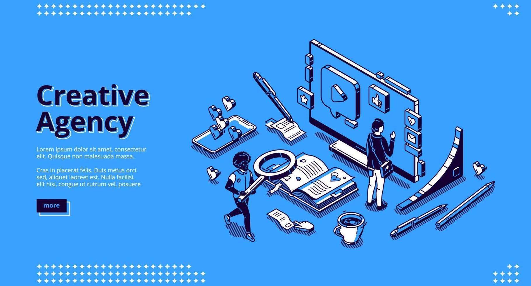 Vector landing page for creative agency