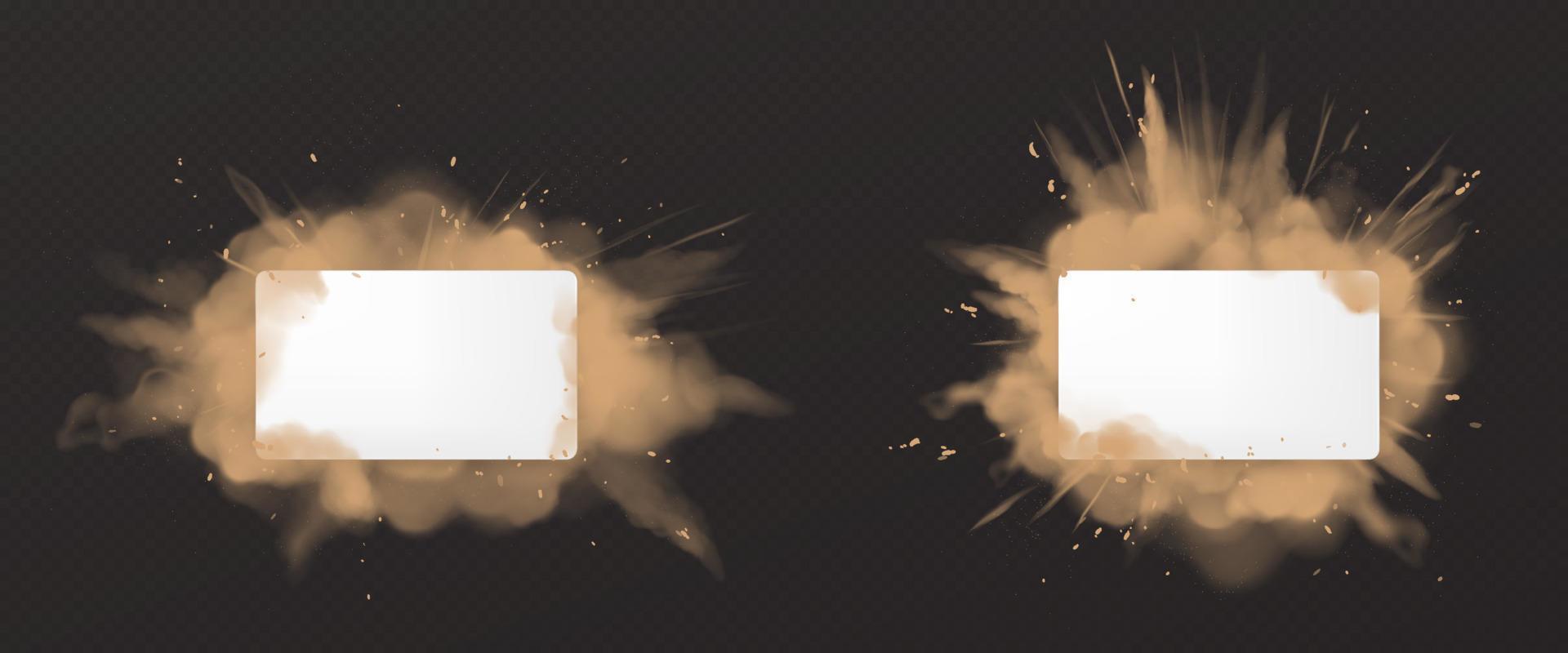 Vector dust explotion with white banner