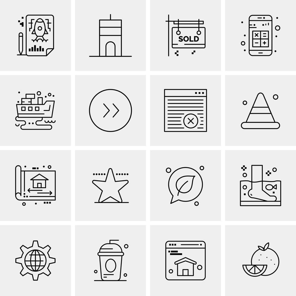 16 iconos universales de negocios vector ilustración de icono creativo para usar en proyectos relacionados con la web y dispositivos móviles