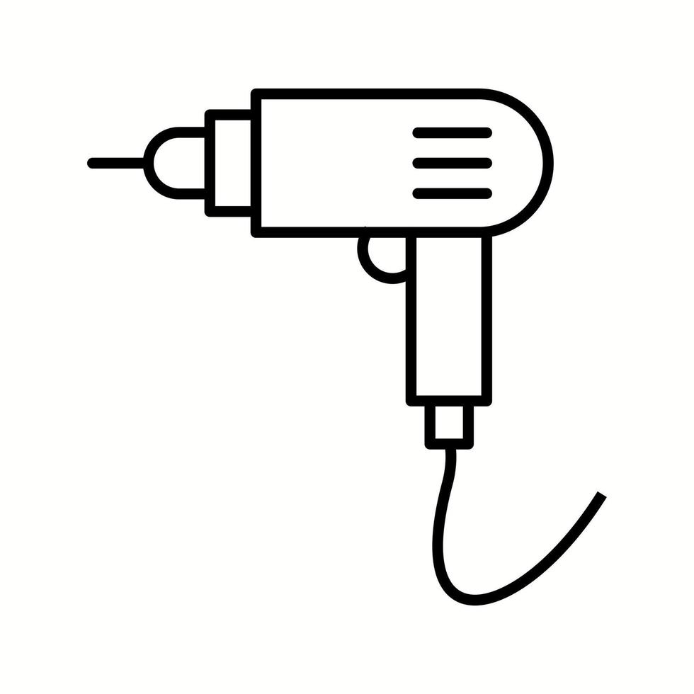 Unique Drill Machine Line Vector Icon