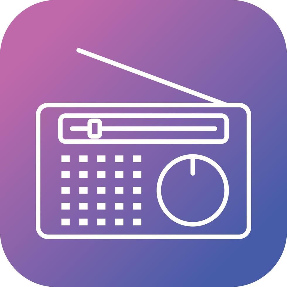 icono de línea de vector de radio único