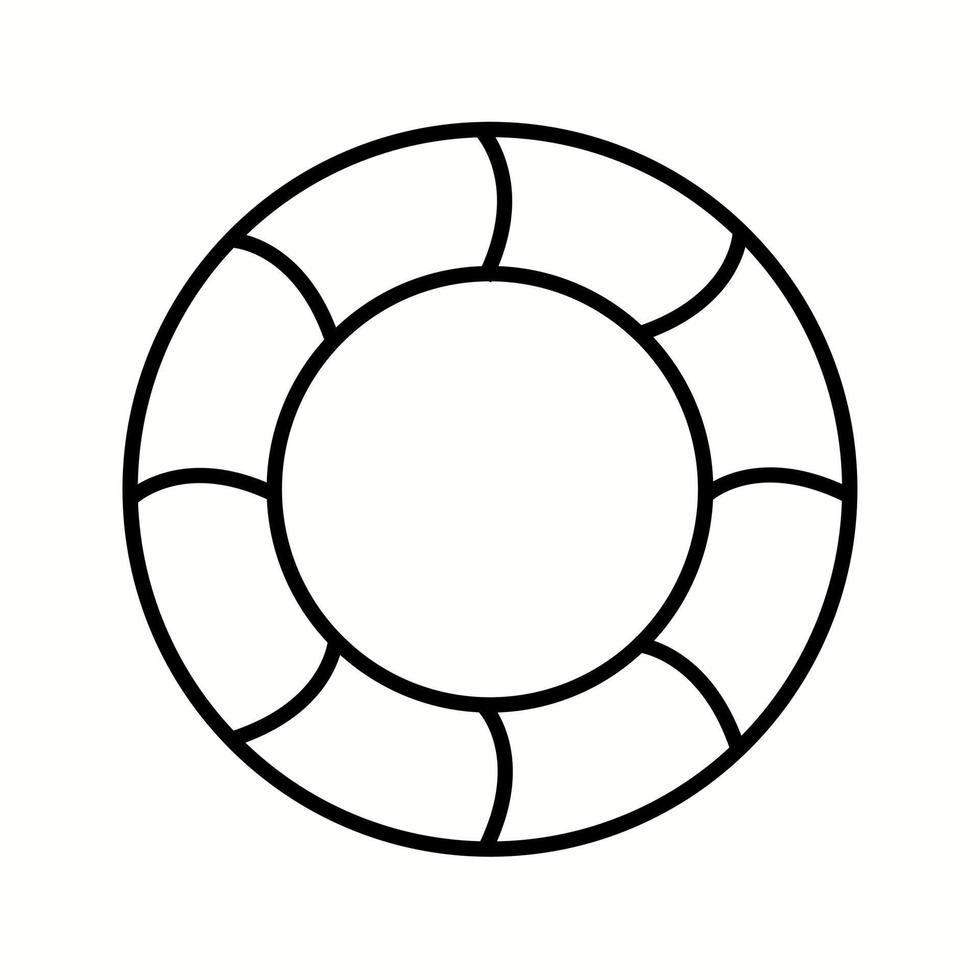 Unique Swimming Tire Vector Line Icon