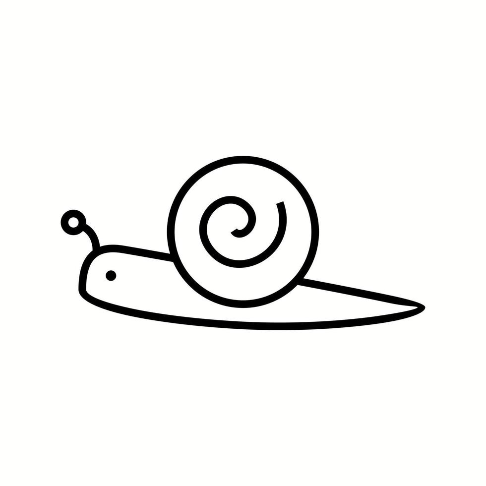 icono de vector de línea de caracol único