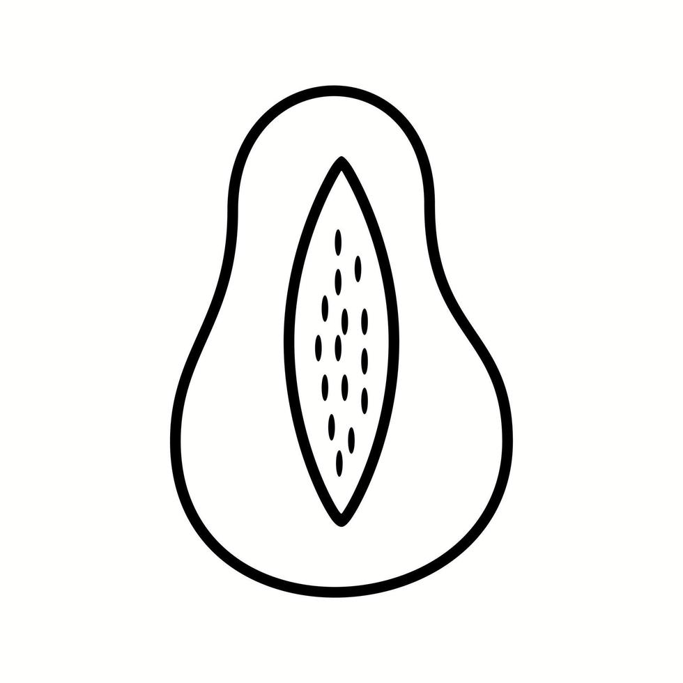 Unique Papaya Vector Line Icon