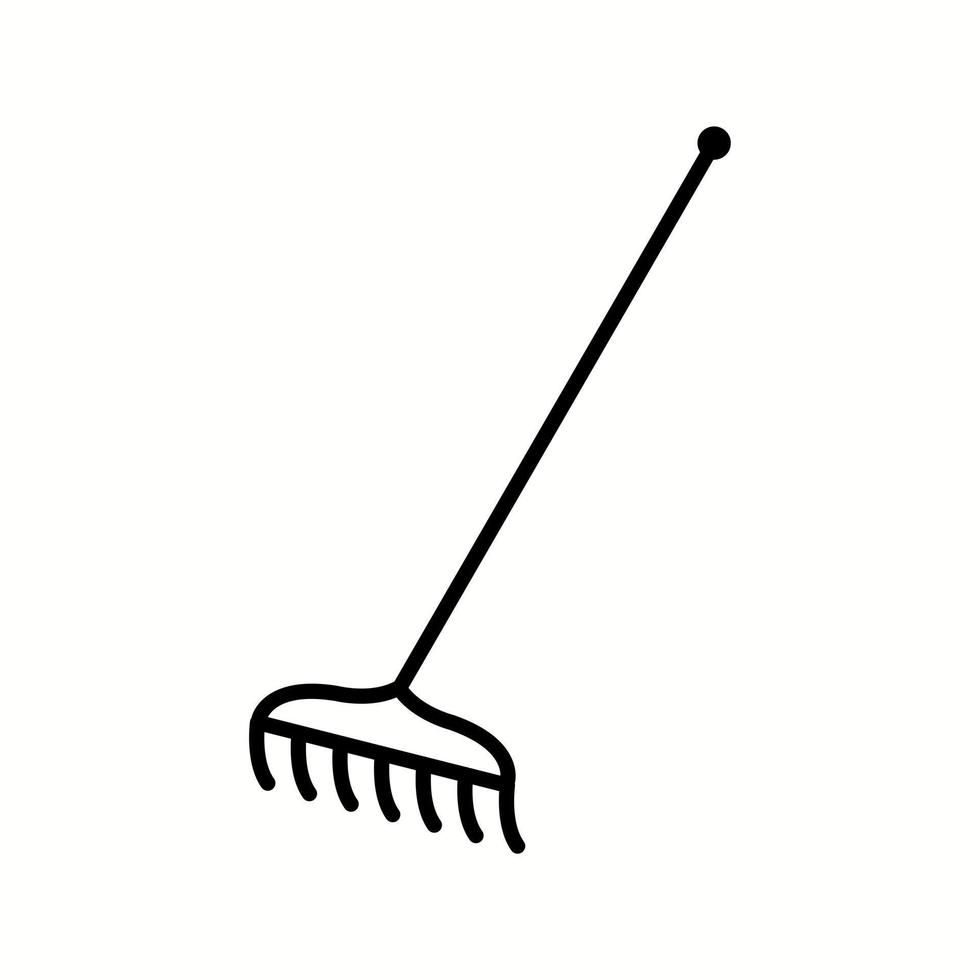 Unique Rake Vector Line Icon