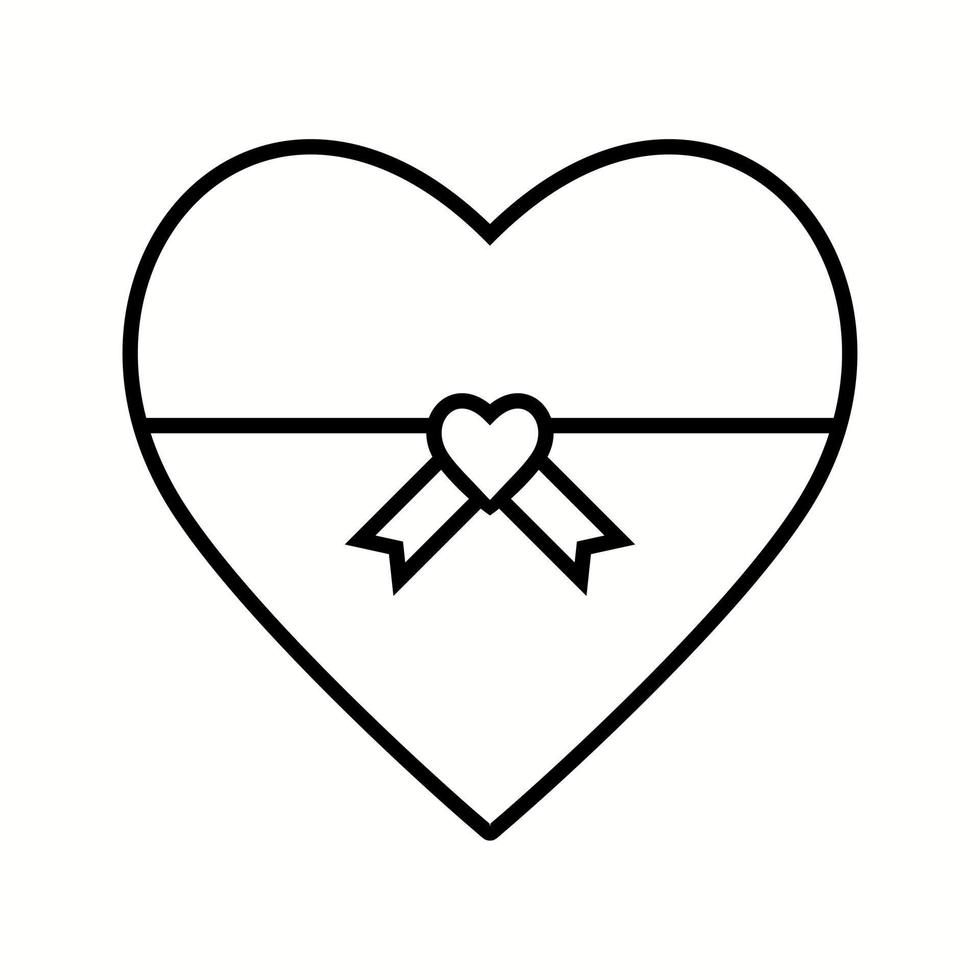 Unique Heart Shaped Gift Vector Line Icon