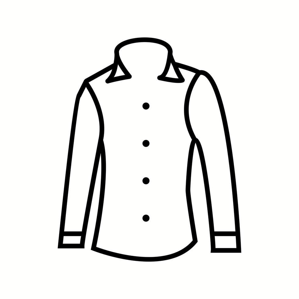 icono de línea de vector de camisa formal único