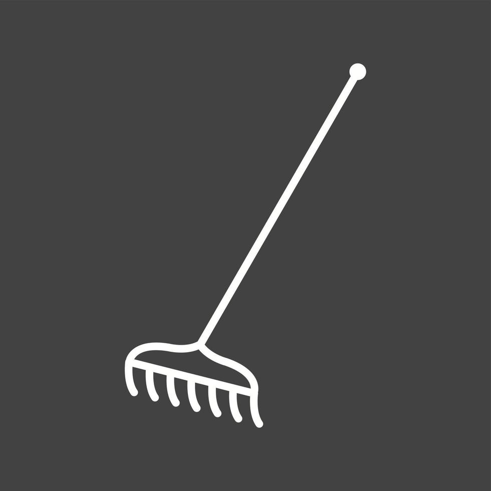 Unique Rake Vector Line Icon