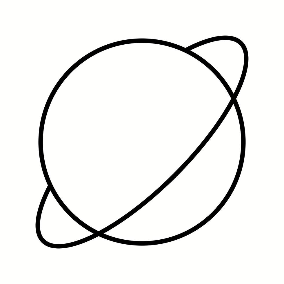 icono de línea de vector de saturno único