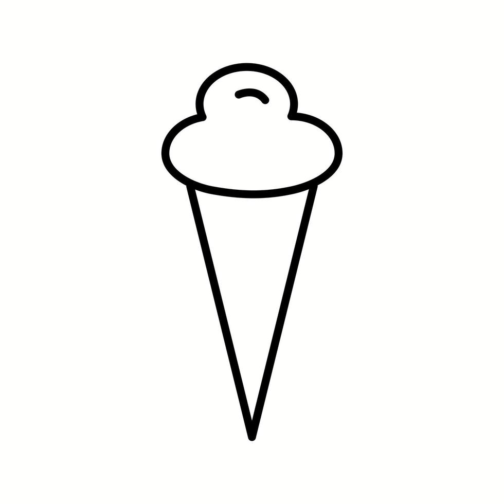 Unique Icecream Cone Vector Line Icon