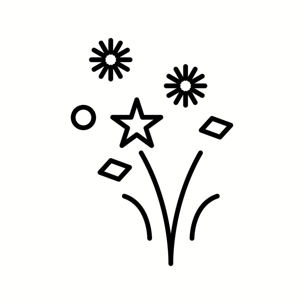 Unique Fireworks Vector Line Icon