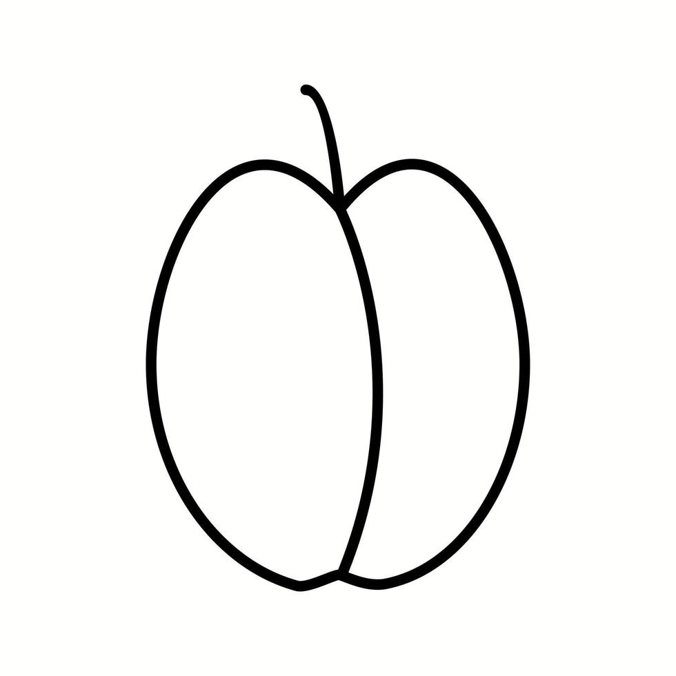 Unique Plum Vector Line Icon