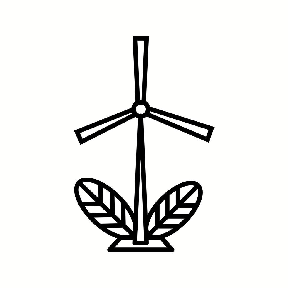 Unique Green Energy Vector Line Icon